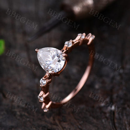 Rose Gold Moissanite Ring-BBBGEM Moissanite Rings