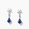 Kite Cut Sapphire Bezel Set Drop Earrings Marquise Opal Wedding Earrings