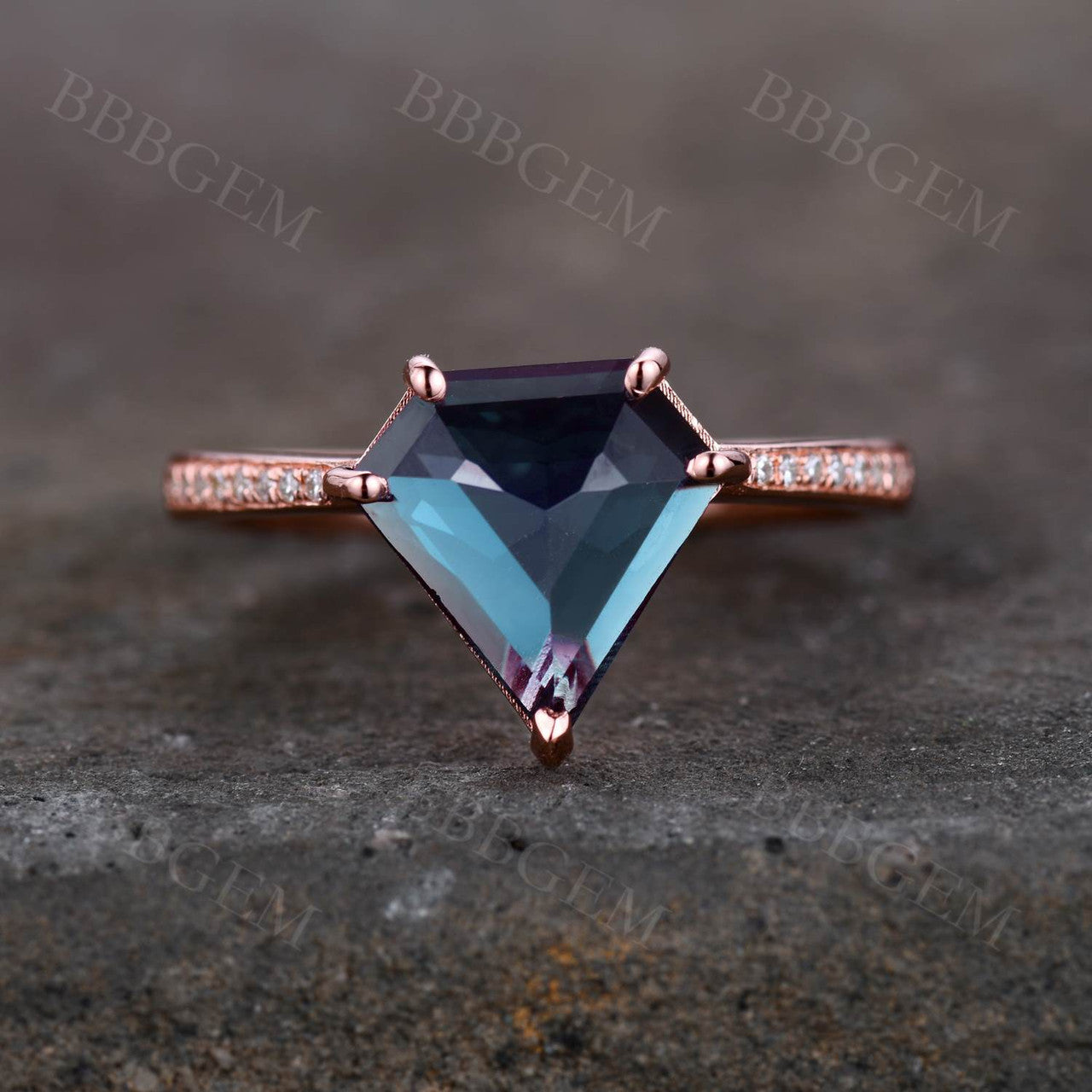 Alexandrite Wedding Rings-BBBGEM Alexandrite Wedding Rings