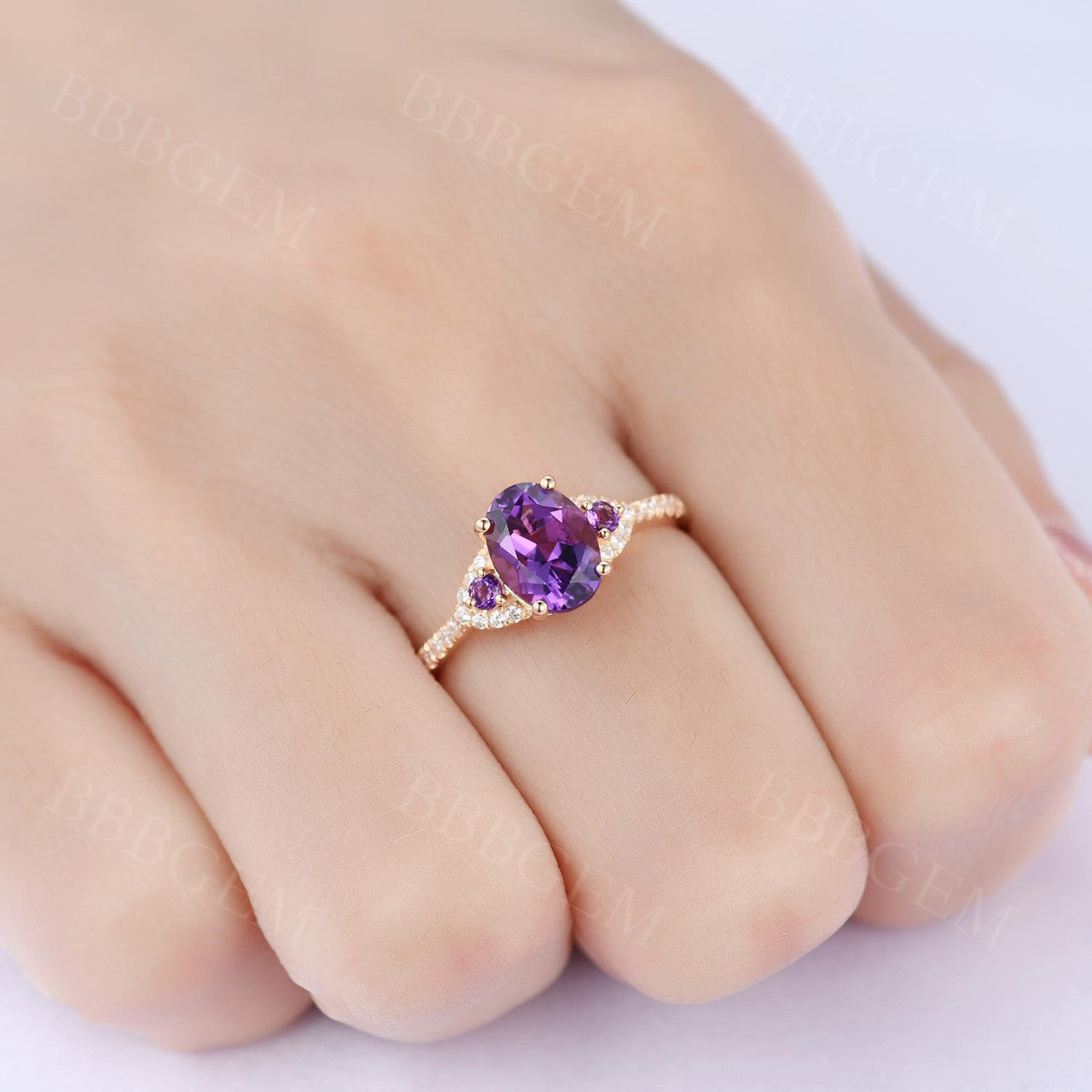 Amethyst Engagement Ring-BBBGEM Amethyst Rings