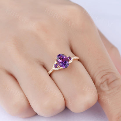 Yellow Gold Amethyst Ring-BBBGEM Amethyst Rings