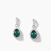 1.25CT Teardrop Cut Emerald Drop Earrings Diamond Halo White Gold Earrings