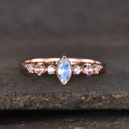 marquise moonstone engagement ring-bbbgem Blue Moonstone Ring