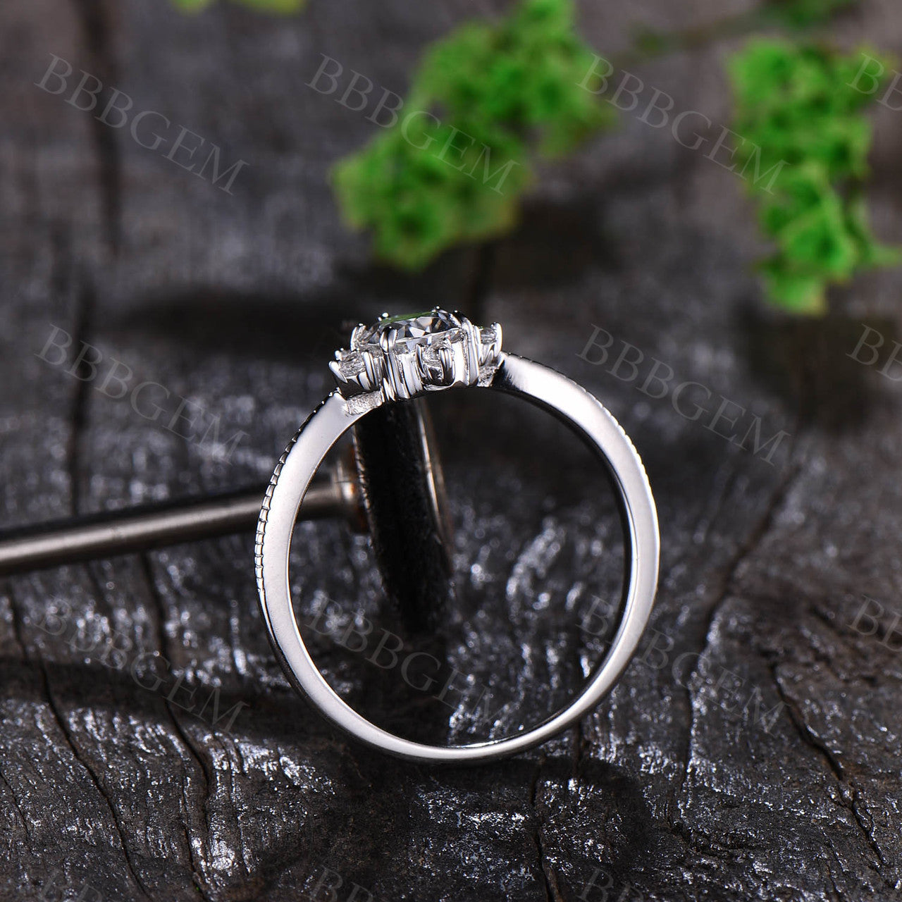 White Gold Moissanite Engagement Rings-BBBGEM Moissanite Rings