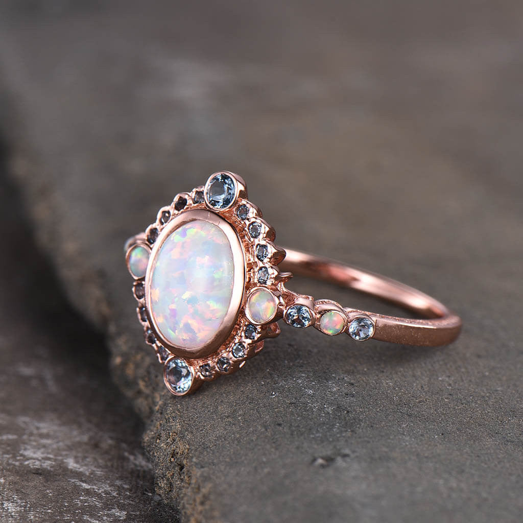 opal topaz engagement rings