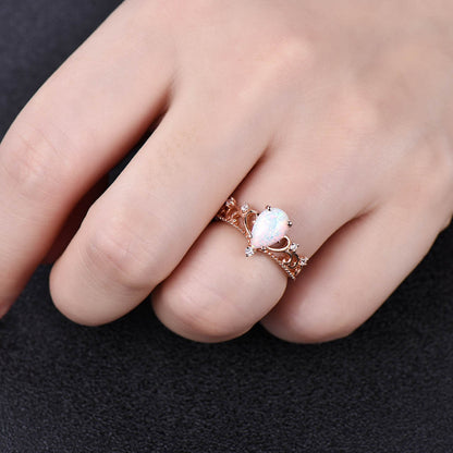 rose gold opal ring