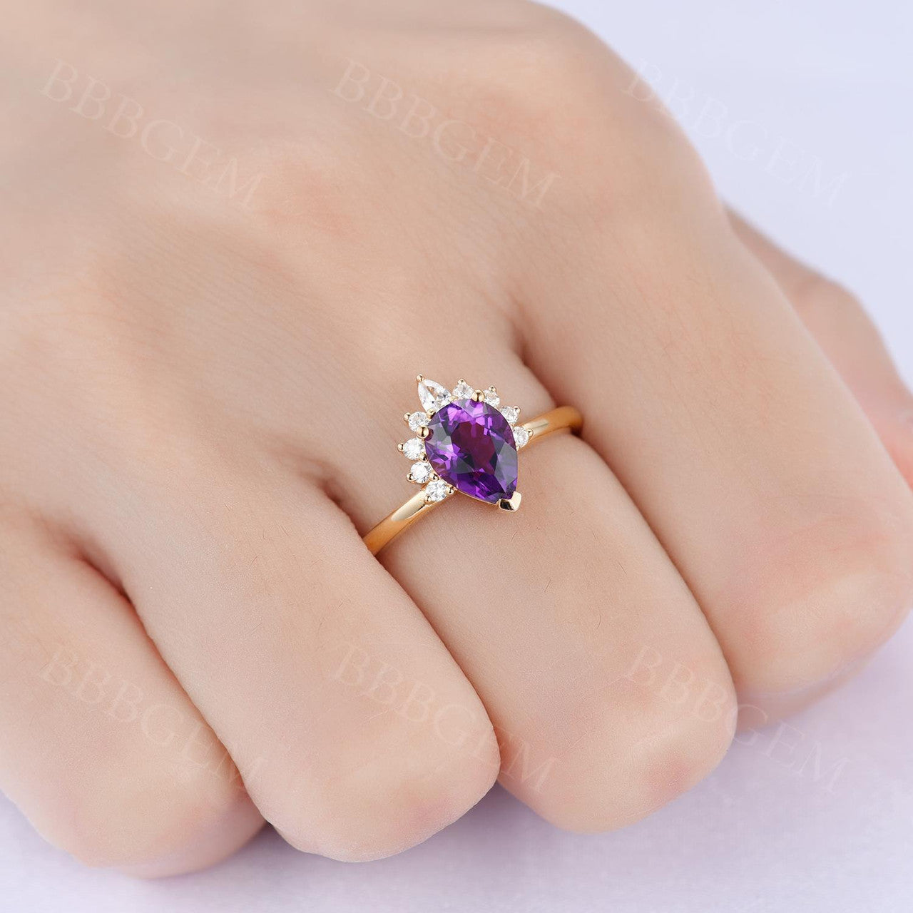 Vintage Amethyst Ring-BBBGEM Amethyst Engagement Ring