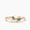 Multi-gems Cluster Ring Mixed Cut Opal Moissanite Emerald Stacking Dainty Band