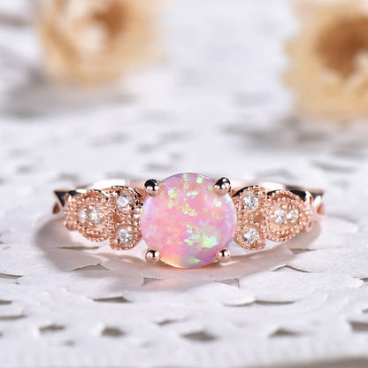 rose gold opal ring