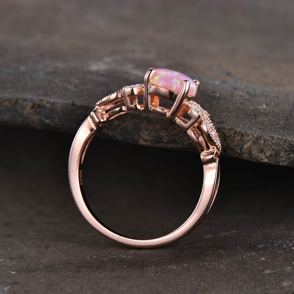 opal ring rose gold