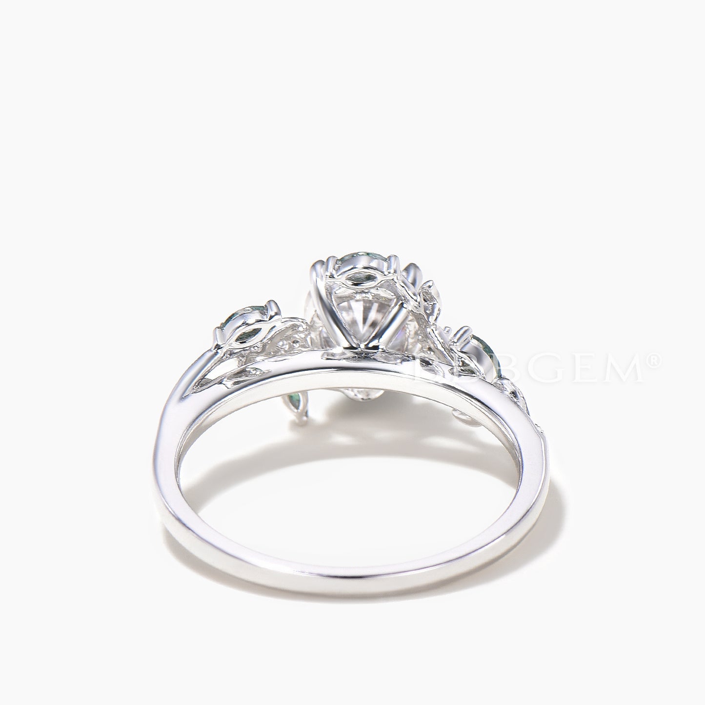 Round Cut IGI Certificate Lab Grown Diamond Wedding Ring Agate Nature Inspired Ring