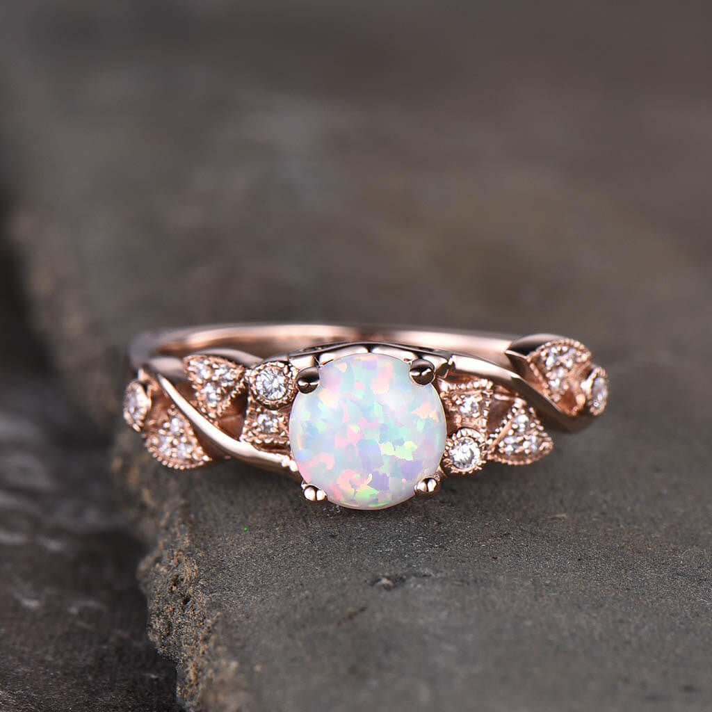 Art Deco Opal Engagement Ring