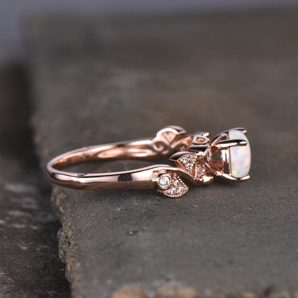 Rose Gold Opal Engagement Ring