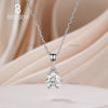 Minimalist Moissanite Solitaire Pendant Necklace 1 Carat Round Forever One Moissanite Solitaire Pendant in 18K White Gold