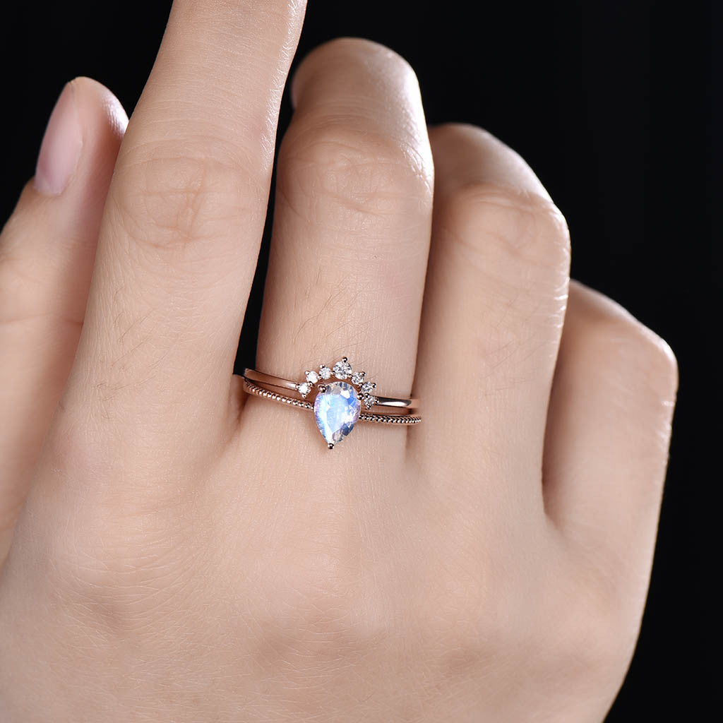 pear shaped moonstone engagement ring set 01