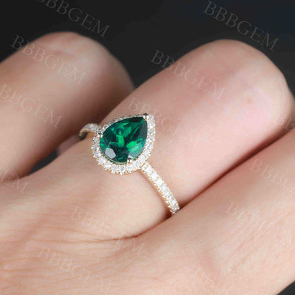 Emerald Engagement Ring Rose Gold