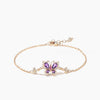 Teardrop Cut Natural Amethyst Butterfly Wedding Bracelet Diamond Bracelet