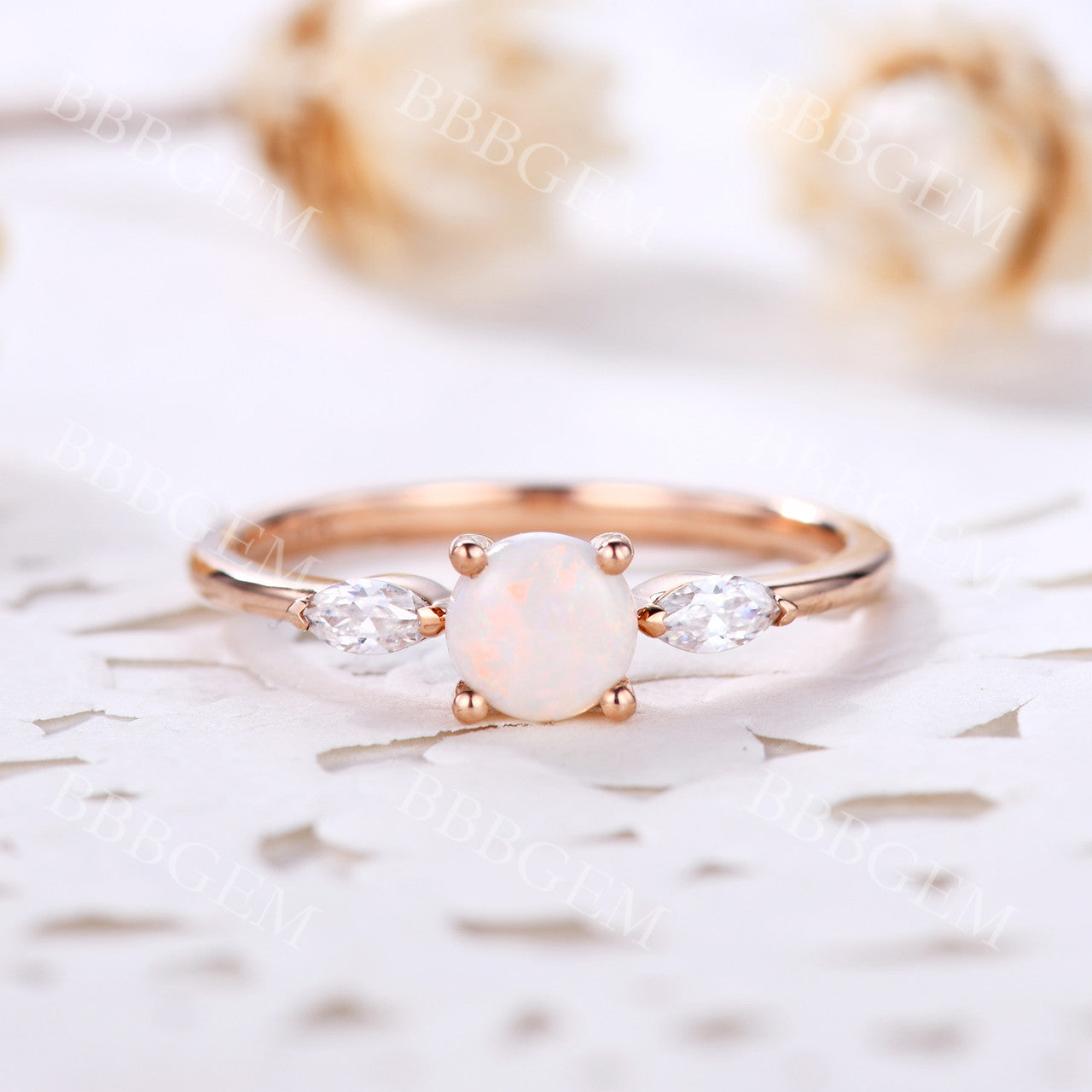 Opal Engagement Rings-BBBGEM Opal Engagement Rings