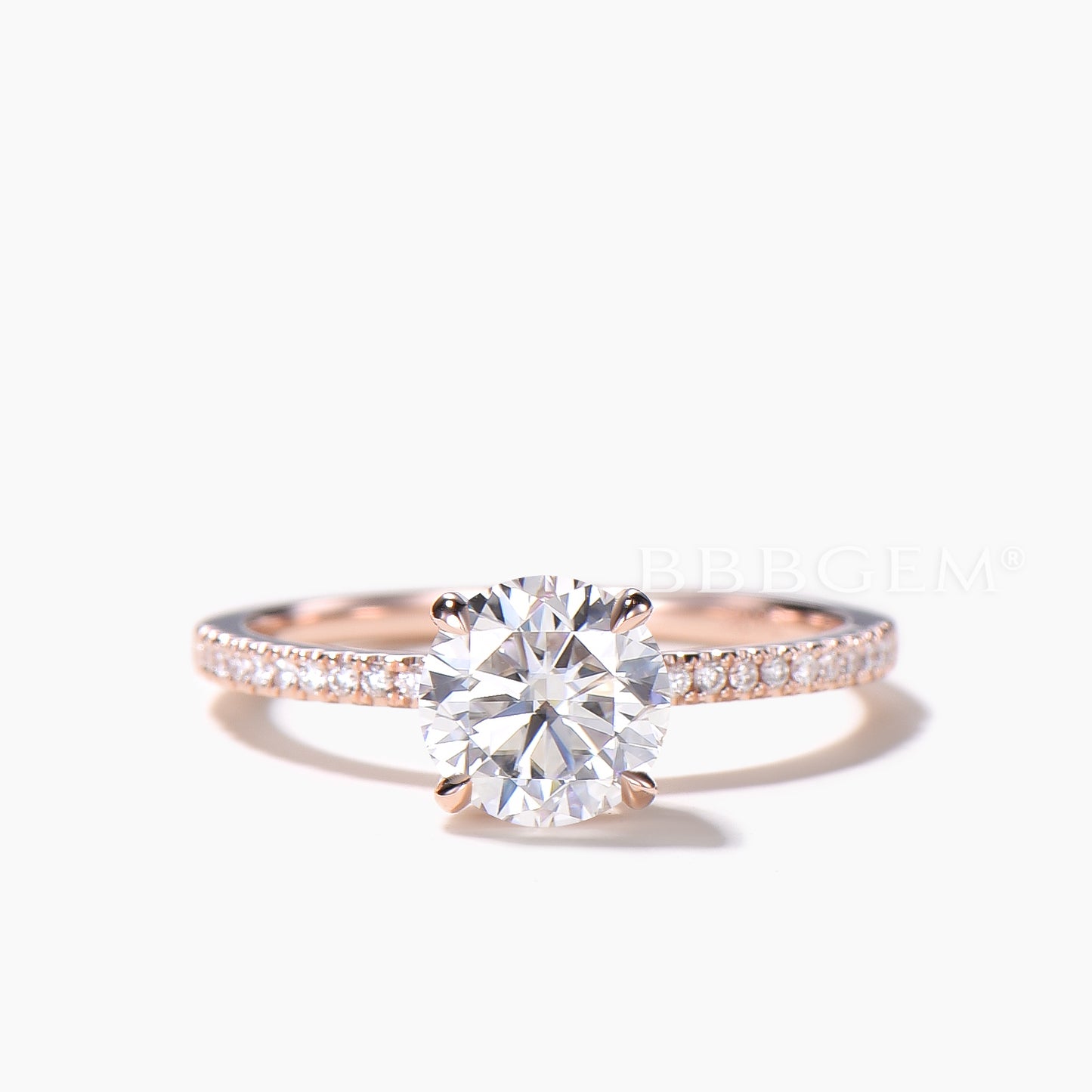 Round Cut IGI Certificate Lab Grown Diamond Ring Diamond Half Eternity Bridal Set