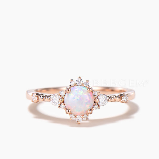 14K/18K Opal Engagement Ring Minimalist LC001