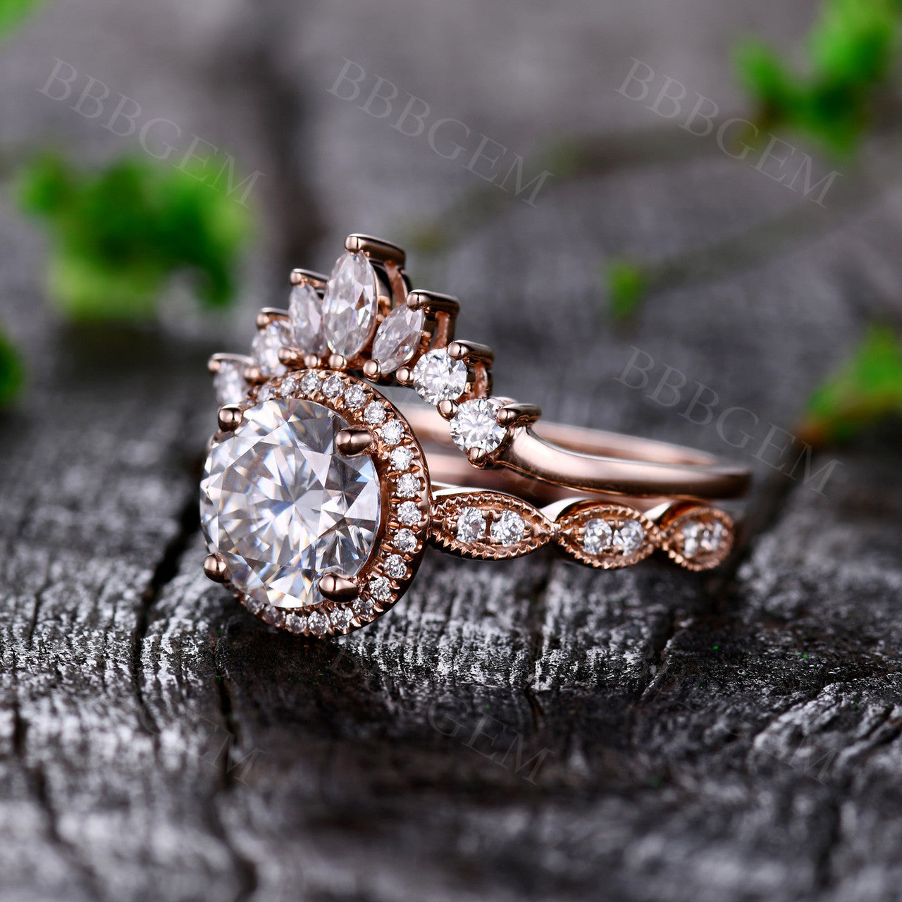 Moissanite Jewelry-BBBGEM Moissanite Engagement Rings