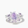 Oval Cut Natural Lavender Amethyst Ring Diamond Amethyst Leaf Twisted Ring Set