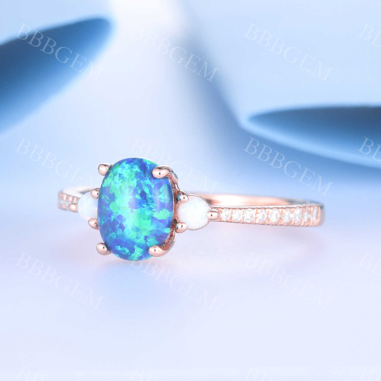 Black Opal Engagement Ring