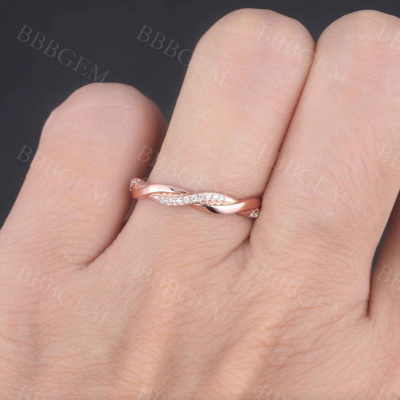 Twist Diamond Ring-BBBGEM Diamond Wedding Band