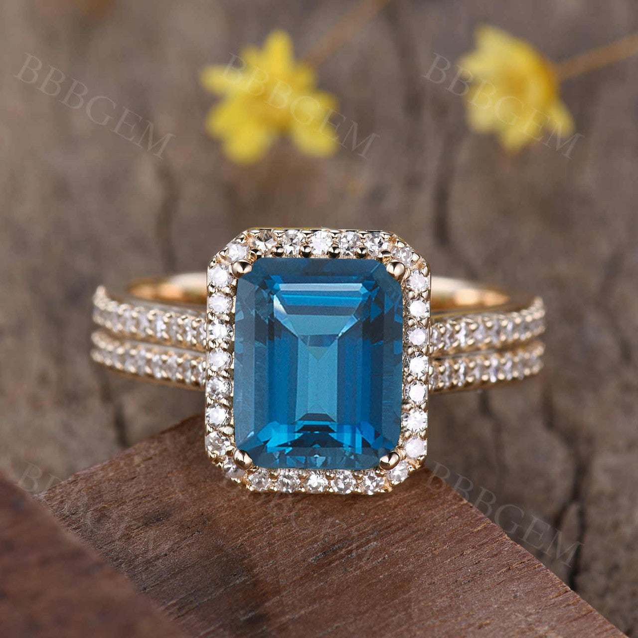 London Blue Topaz Ring- BBBGEM London Blue Topaz Ring