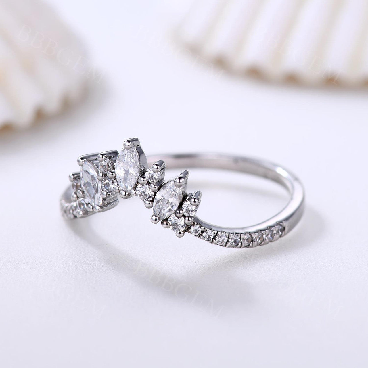 Moissanite Band Rings-BBBGEM Moissanite Wedding Bands