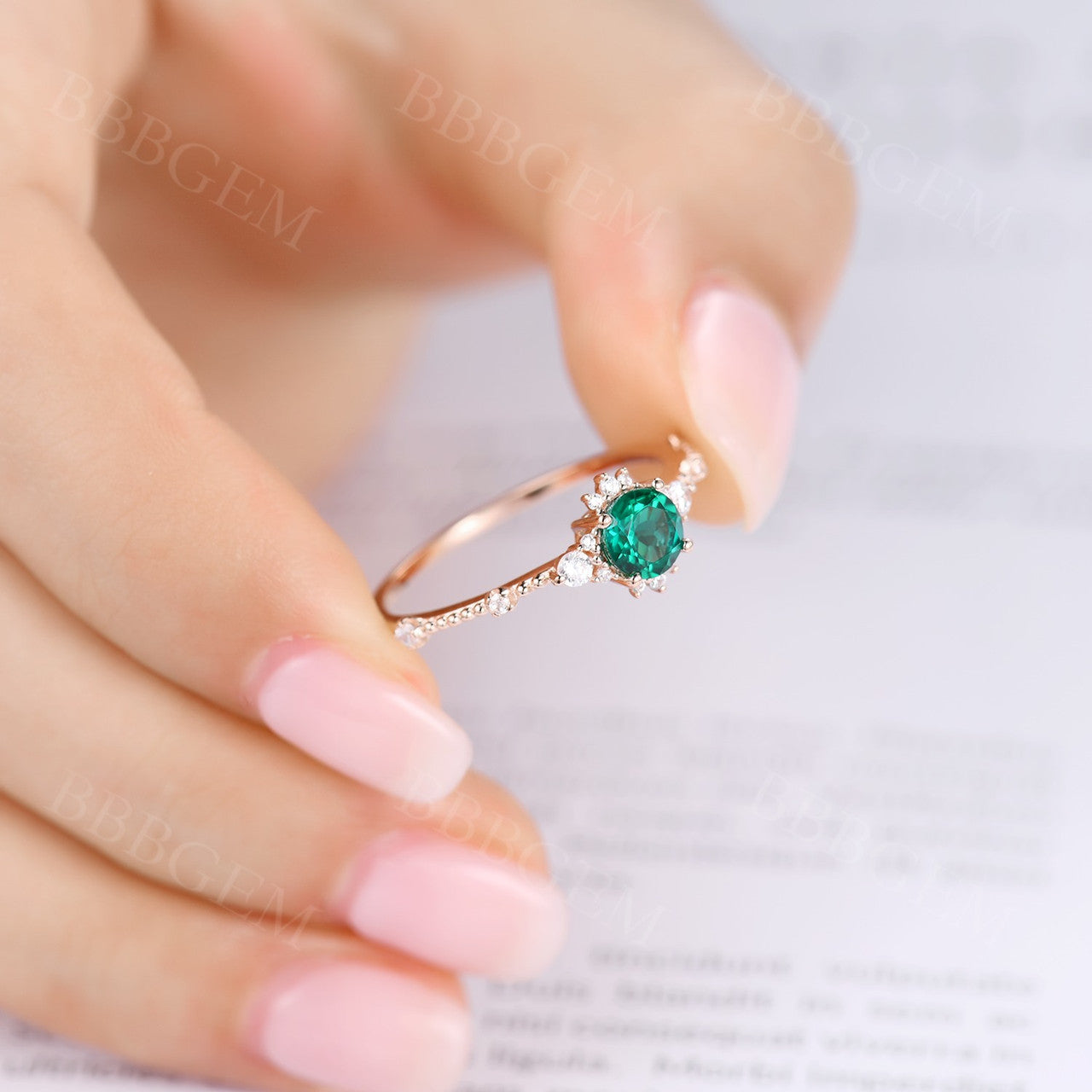 emerald ring with diamonds