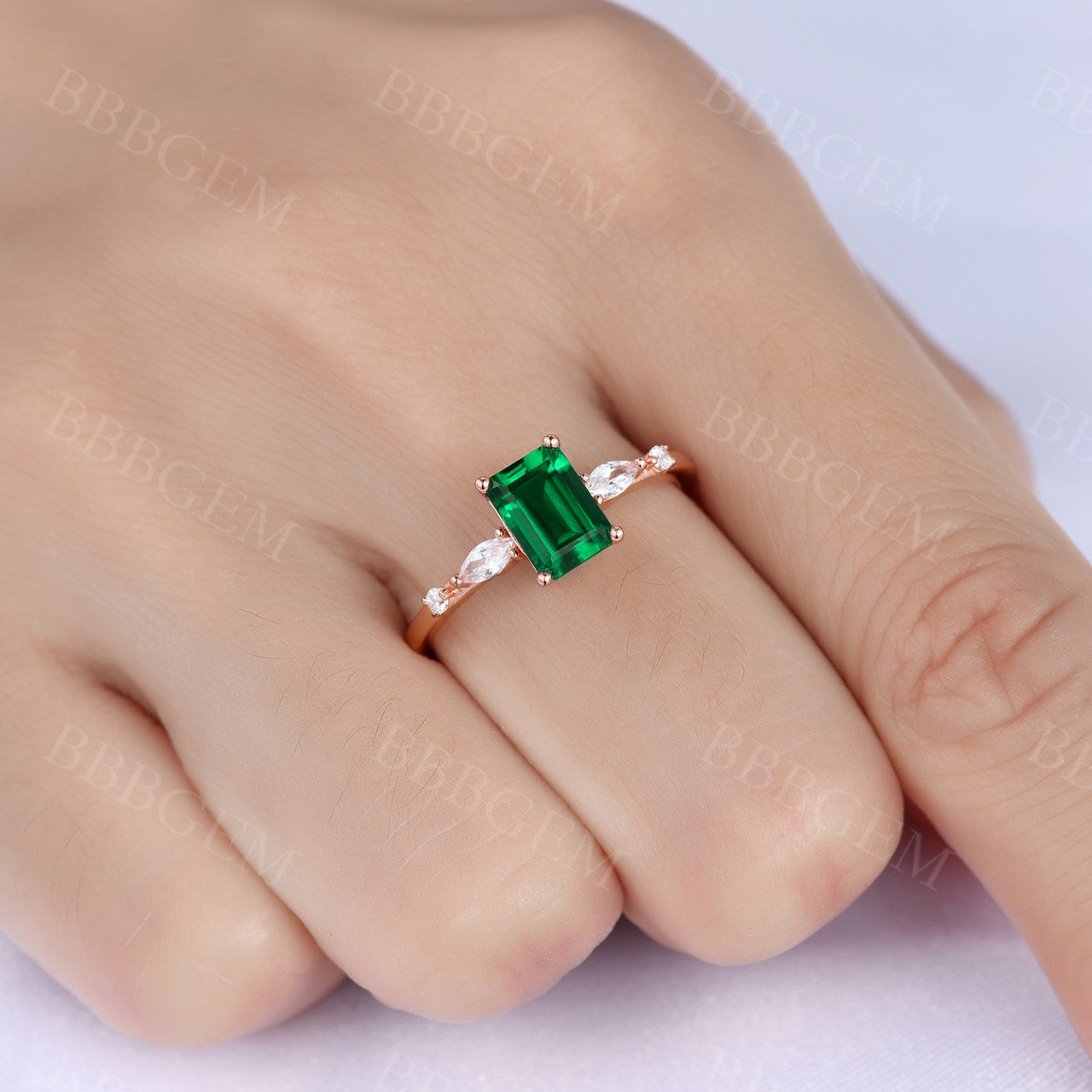 Emerald Stone Ring-BBBGEM Emerald Engagement Rings