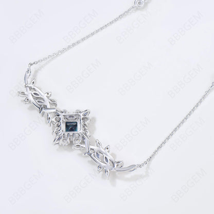 Natural Inspired Vine Personalized Alexandrite Royal Necklace Pendant for Women Banquet Party Wear