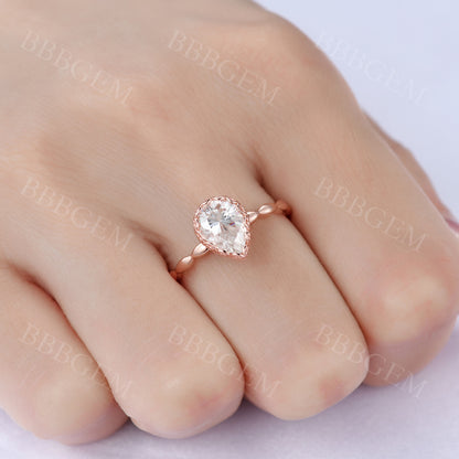 Moissanite Wedding Rings-BBBGEM Moissanite Engagement Rings Pink Gold