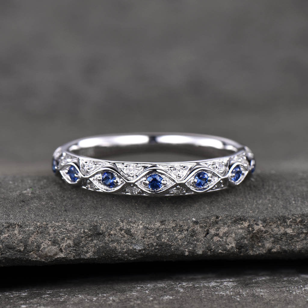 sapphire diamond band