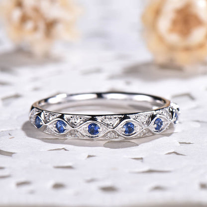 sapphire and diamond band