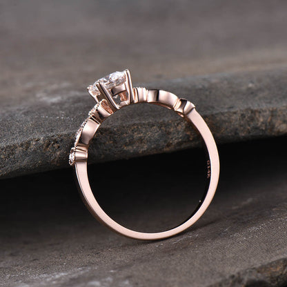 Rose Gold Moissanite Engagement Rings-BBBGEM Moissanite Ring