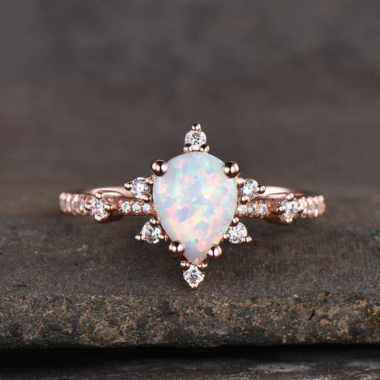 White Opal Engagement Ring Art Deco 02