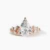 Teardrop Cut Lab Grown Diamond with IGI Certificate Butterfly Cluster Wedding Ring