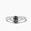 14K/18K  Infinity Oval Black Rutilated Quartz Diamond Engagement Rings Vintage