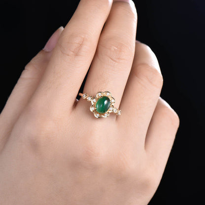 vintage emerald engagement ring oval cut 02