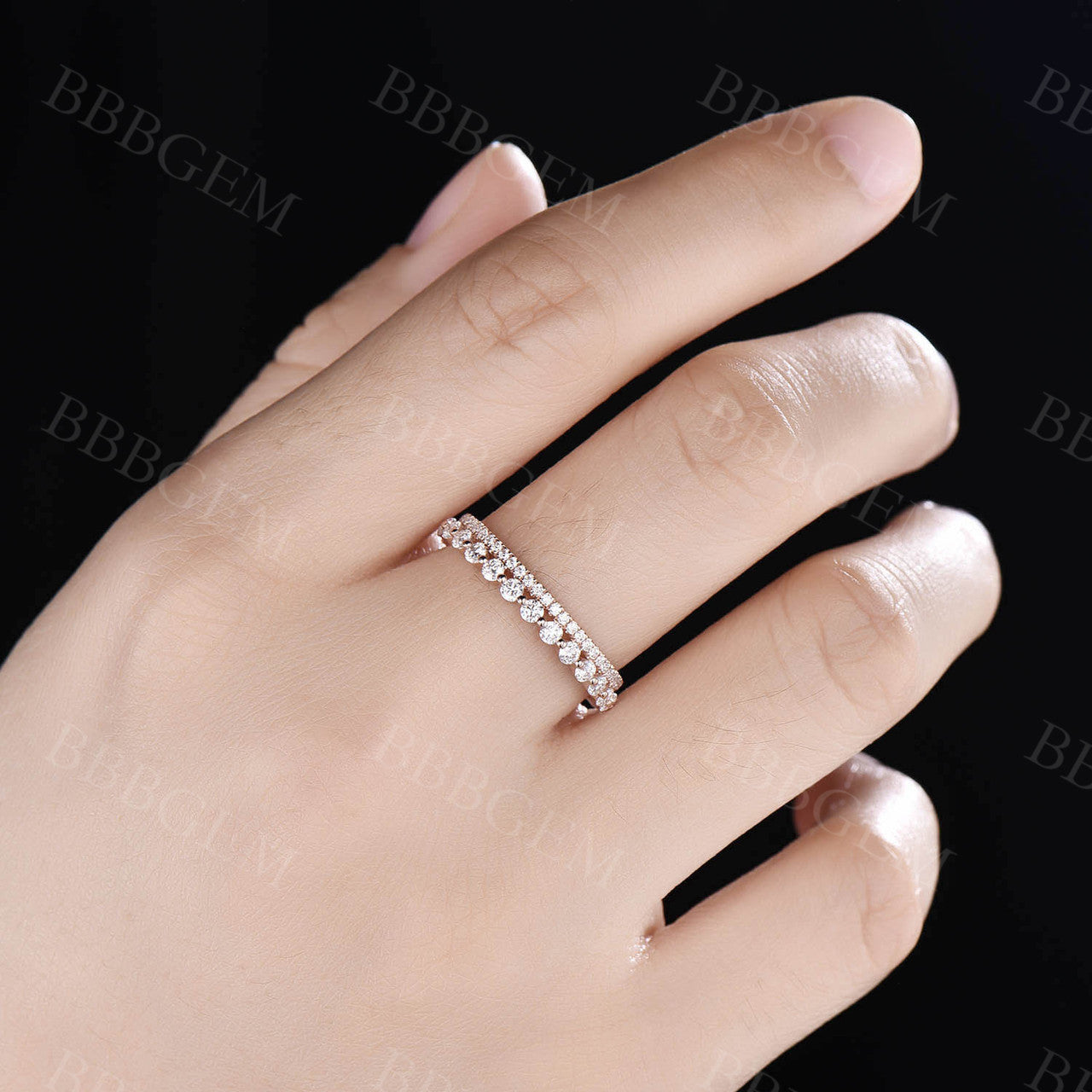 Moissanite Wedding Rings-BBBGEM Moissanite Wedding Bands