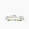 Baguette Cut Natural Peridot Wedding Band Diamond Full Eternity Stacking Band