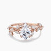 Nature Inspired Kite Cut Moissanite Diamond Bypass Engagement Ring