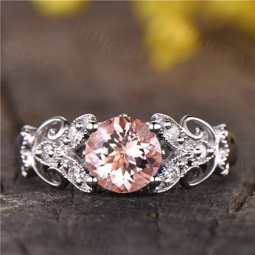 white gold morganite engagement rings-morganite ring white gold