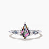 1CT Kite Cut Mystic Topaz Engagement Ring Diamond Alexandrite Cluster Ring