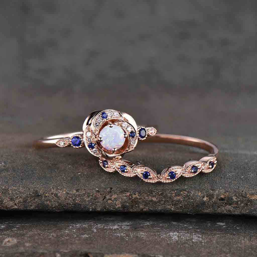 opal diamond engagement ring