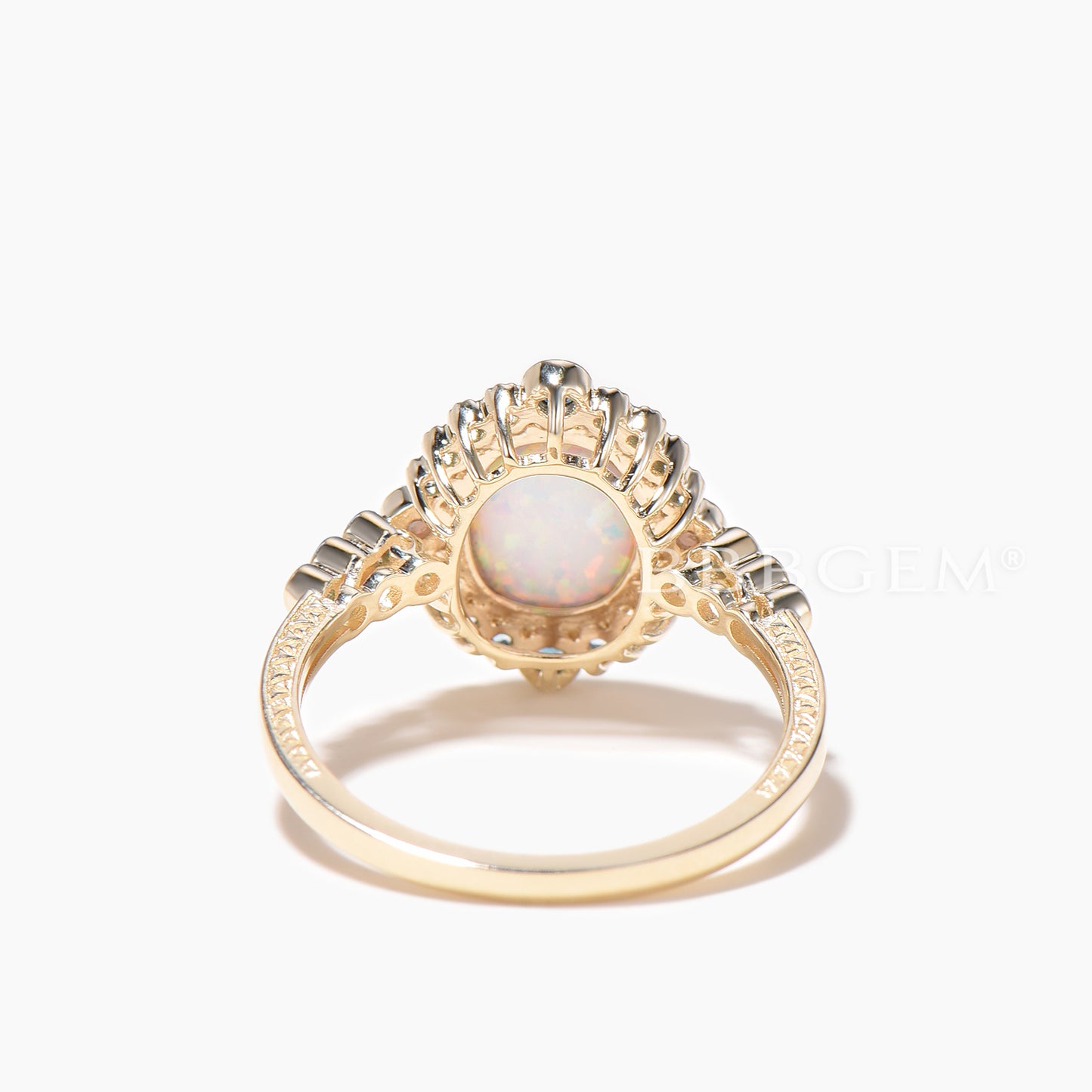 Unique Opal And London Blue Topaz Engagement Ring Rose Gold