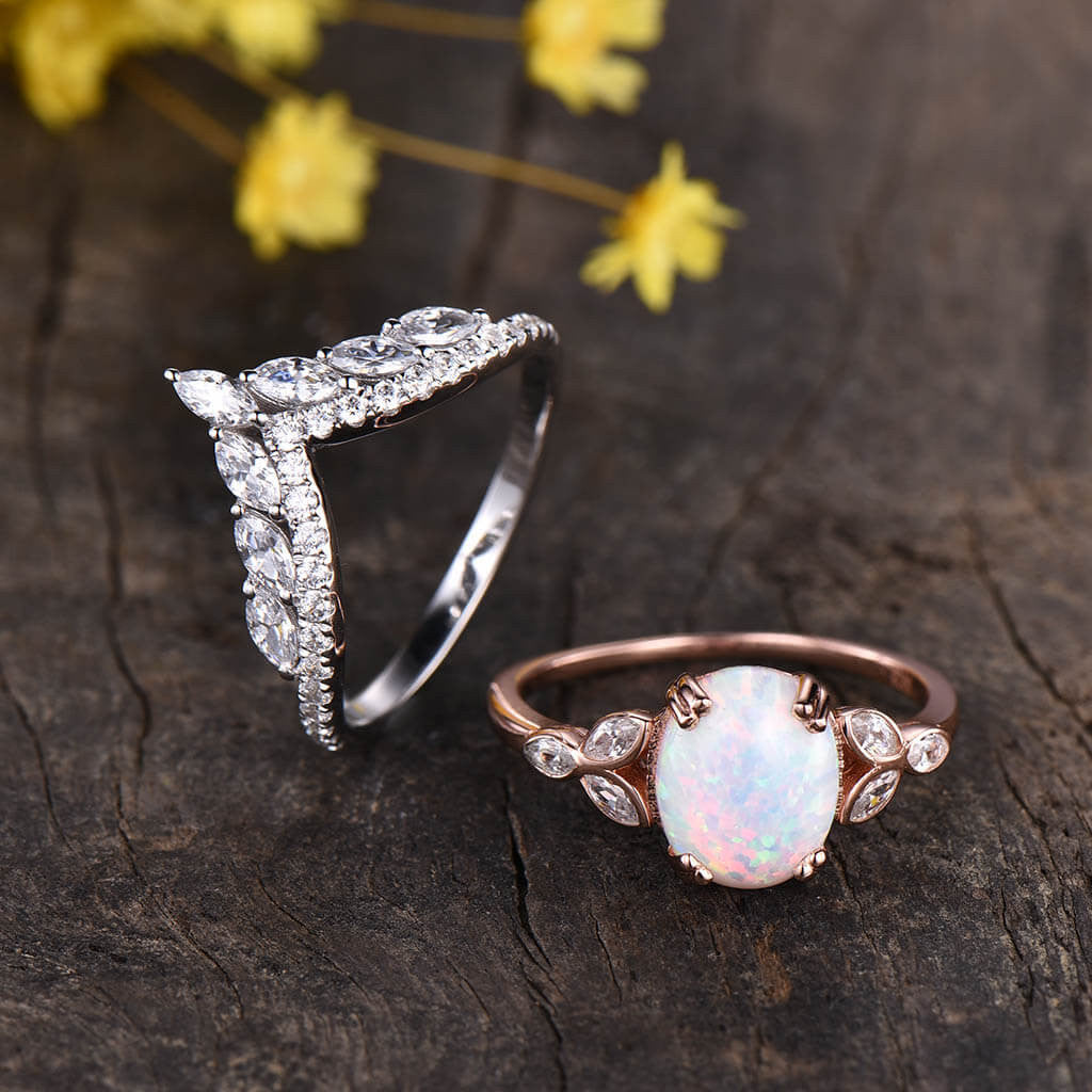 rose gold opal engagement rings-bbbgem oval opal engagement rings rose gold