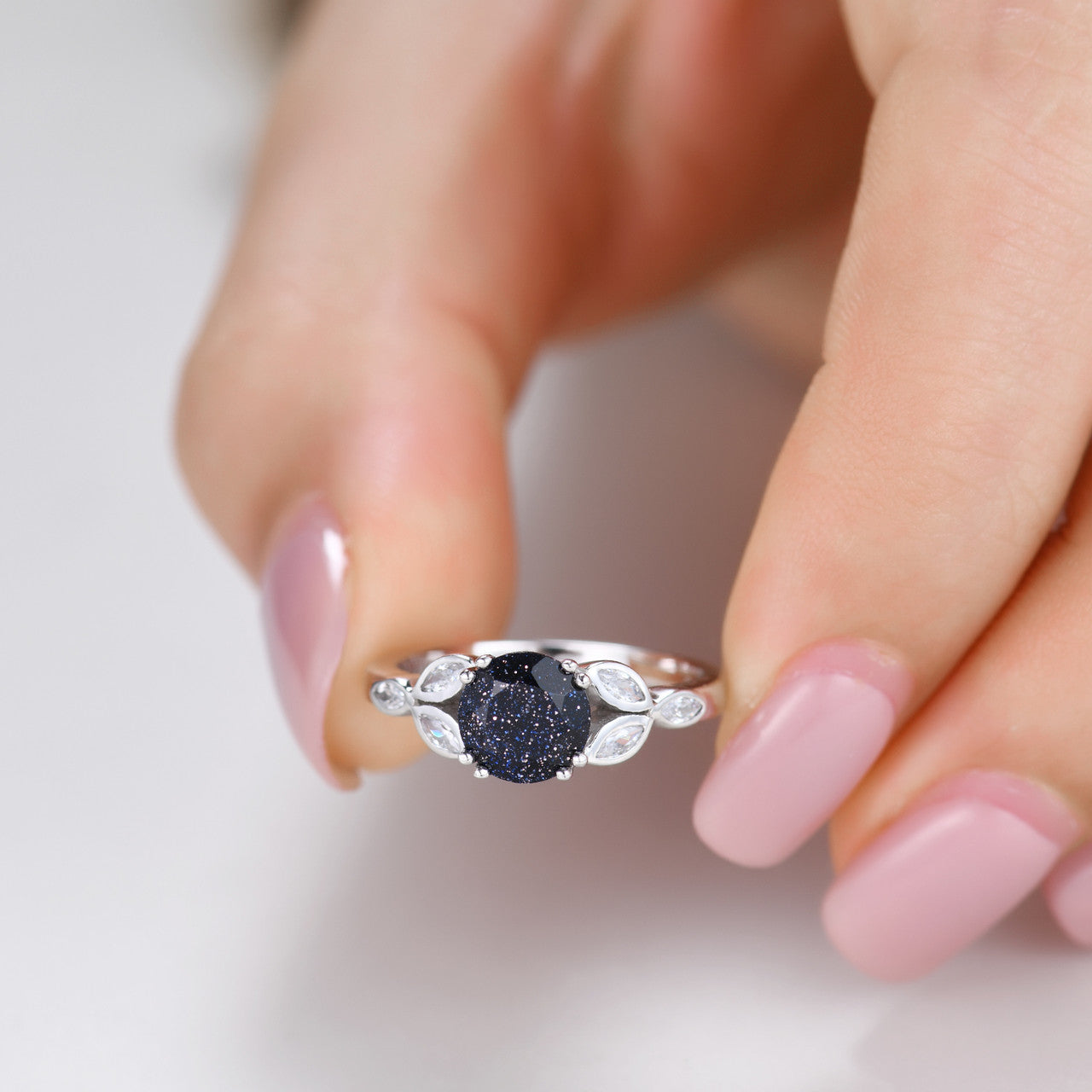 Anniversary Ring-BBBGEM Blue Sandstone Ring